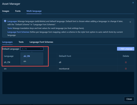 Set Default Language