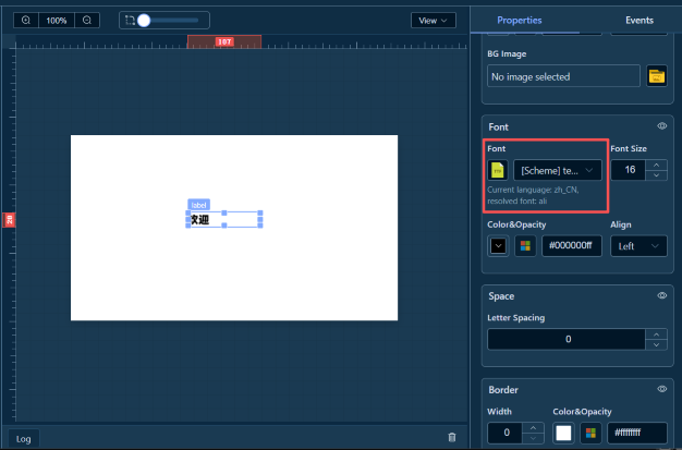 Label Select Font Scheme