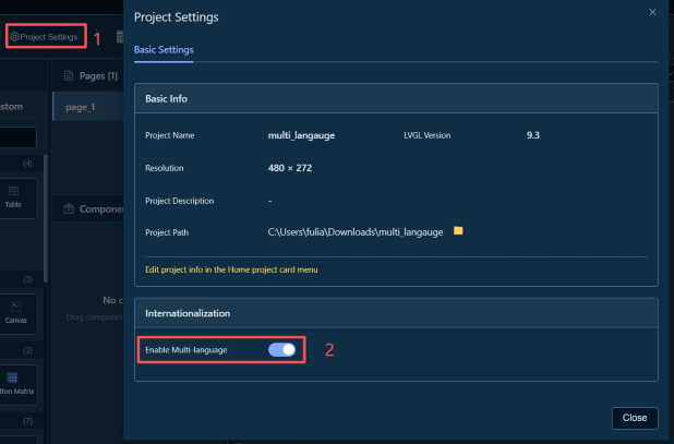 Enable I18n in Project Settings