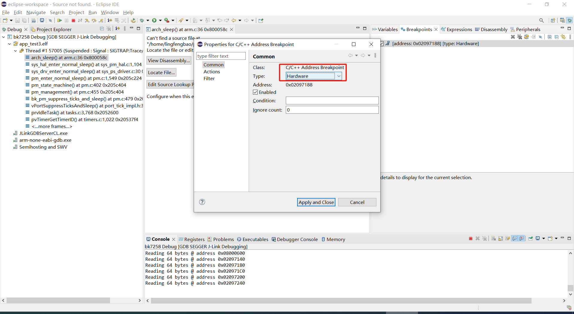BK7258 JLink configuration